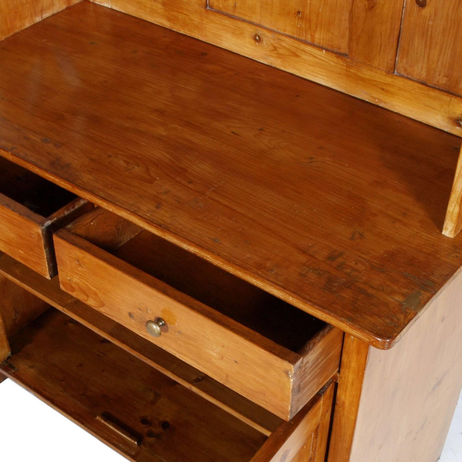 20th Century Art Deco Tyrolean Credenza Sideboard in Solid Pine Polished to Wax For Sale