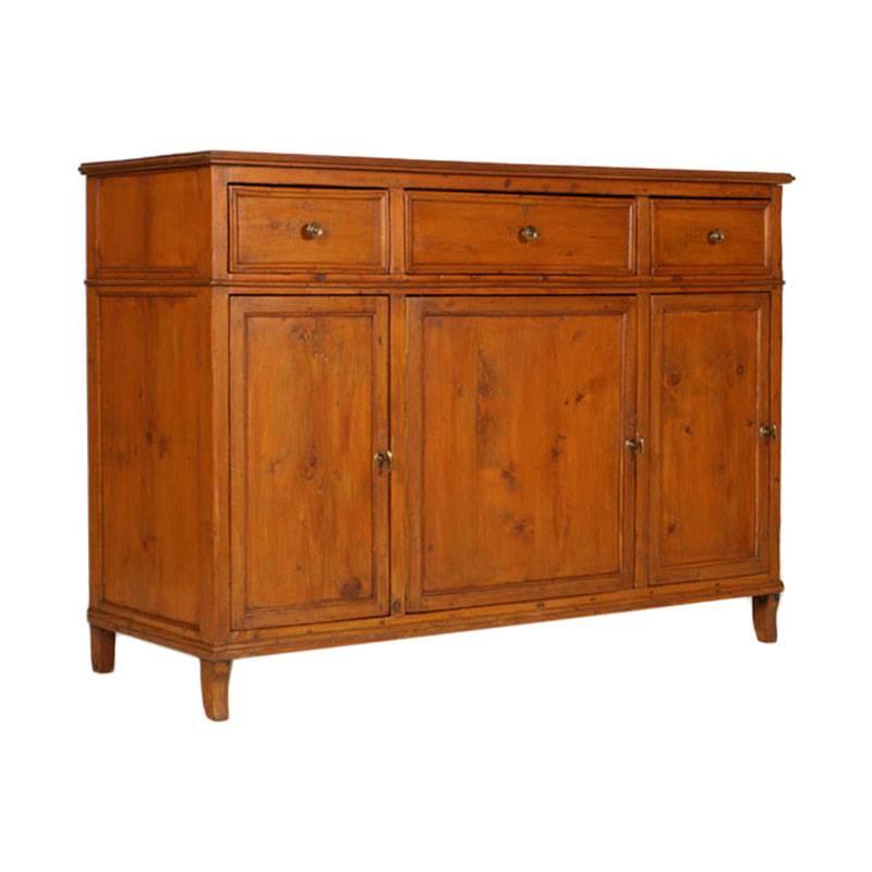 18th Century Country Sideboard Credenza in Solid Larch Restored For Sale