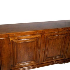 Tuscan Big Massive Credenza Florentine Renaissance All Walnut Wax-Polished