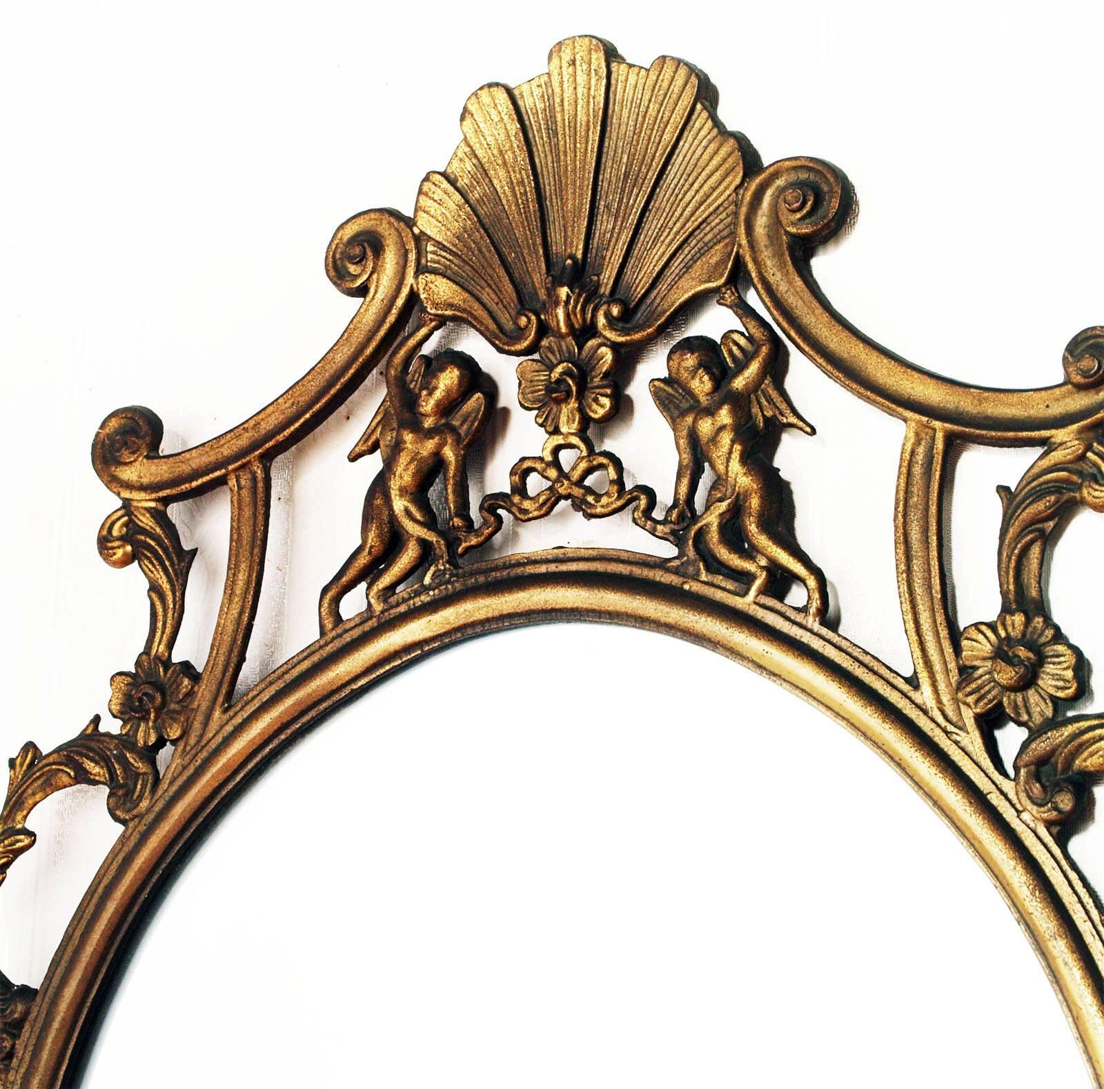 Antuque Art Nouveau Venetian Gilt Bronze Mirror Vincenzo Cadorin Attributed In Good Condition In Vigonza, Padua