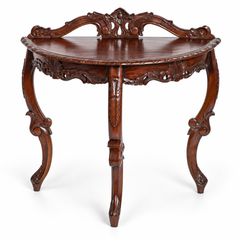 Venetian Mahogany Demilune Console Attributed Eugenio Quarti for Hungaria Hotel