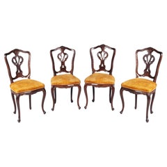 Antique Venice Walnut Four Louis XVI Chairs , still usable, by Vincenzo Cadorin