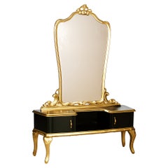 1930s Venetian Cream Lacquered and Gilded Dressing Table by Fratelli Testolini