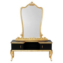 1930s Venetian Cream Lacquered and Gilded Dressing Table by Fratelli Testolini
