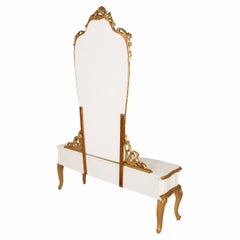 Italian Venetian Cream-Lacquered and Gilded Dressing Table by Fratelli Testolini