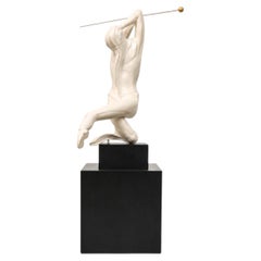 Pietro Ceoldo « Politicante », sculpture contemporaine italienne en bois laqué blanc