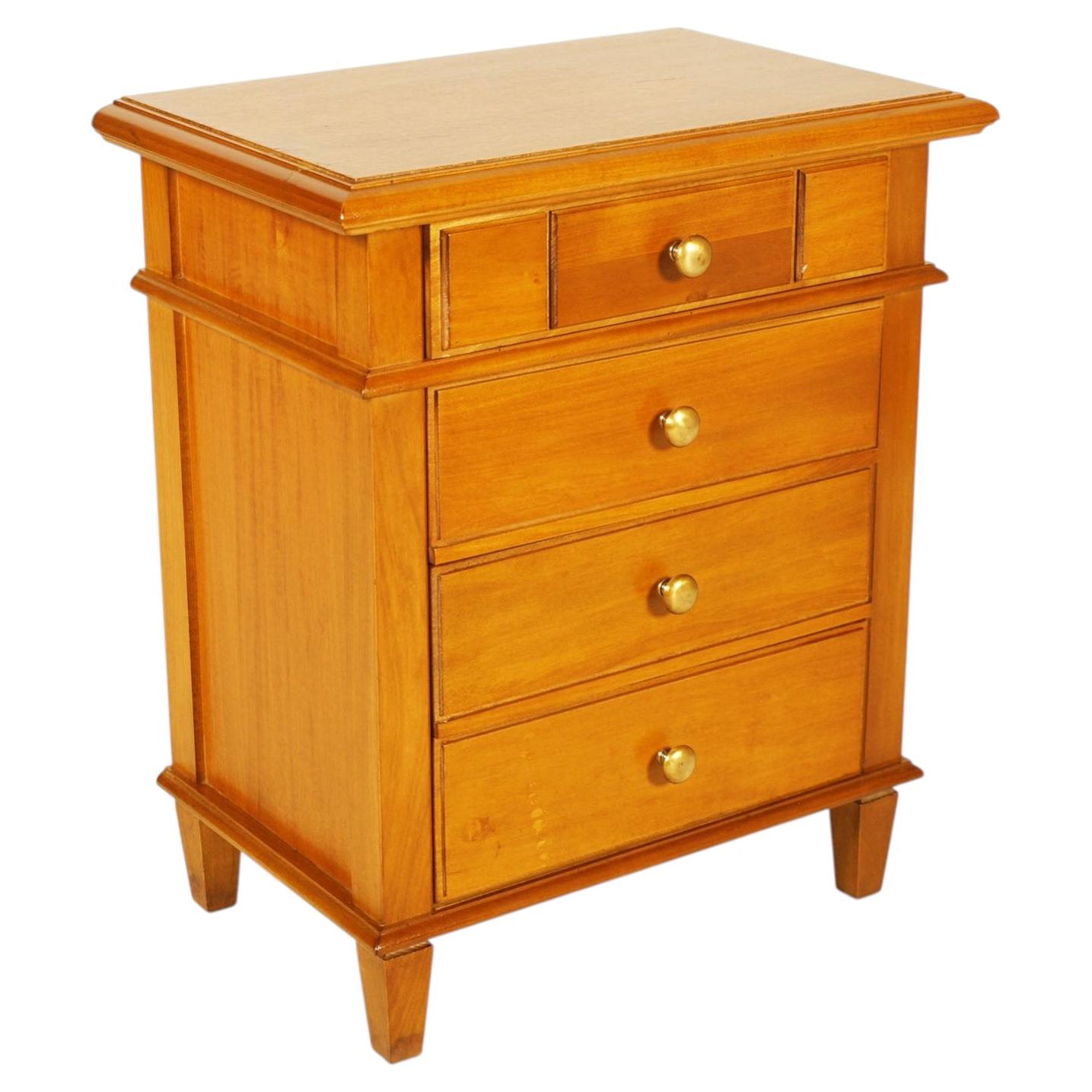 MIM Roma Italian Mid-Century Four-Drawer Nightstand or Side Cabinet For Sale