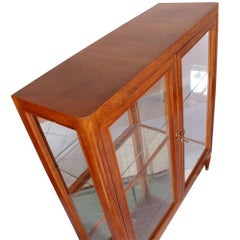 Mid-Century Modern Display Cabinet Giò Ponti Manner Cherry Wood, 1950s