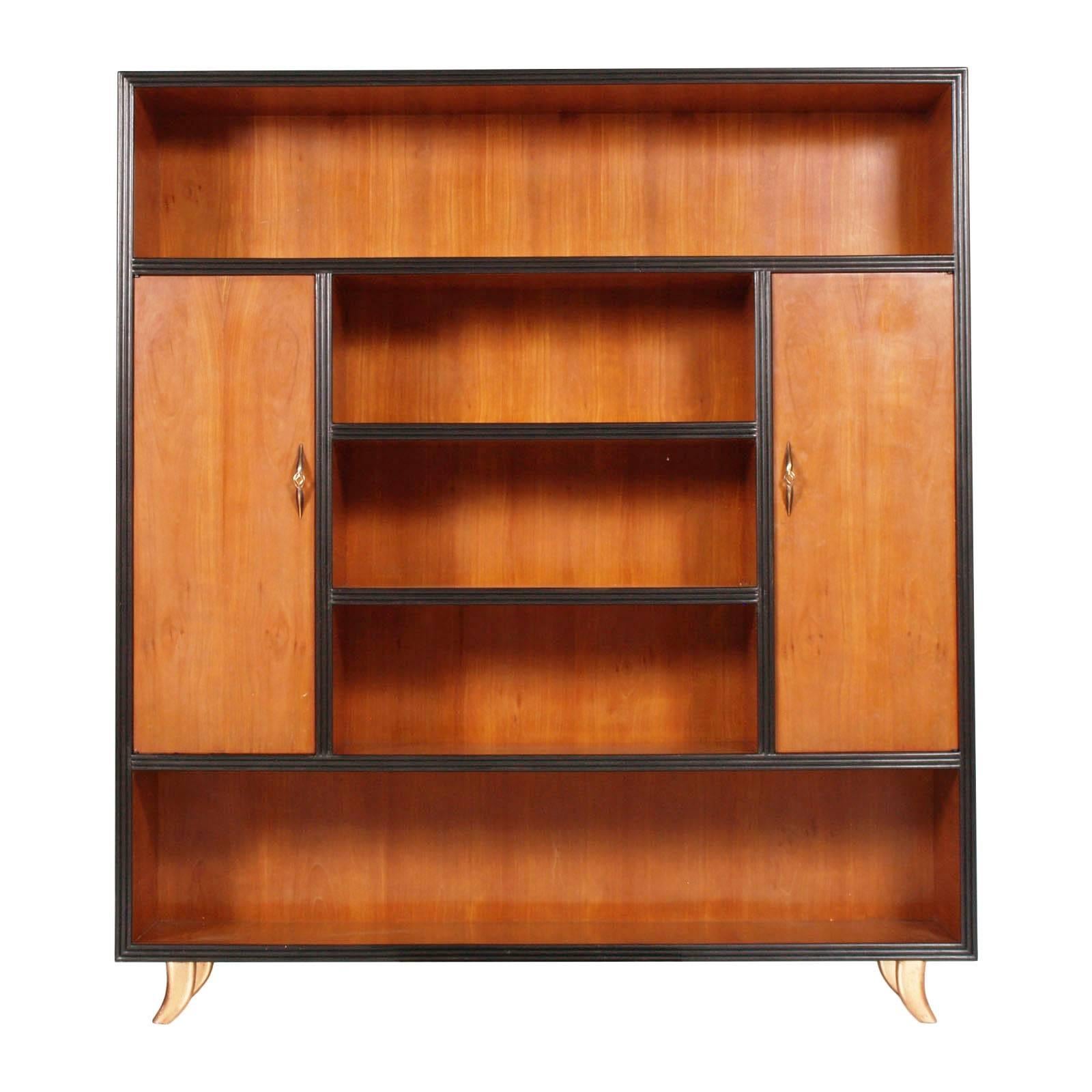 MidCentury Modern Bookcase Cherry Wood by Guglielmo Urlich for