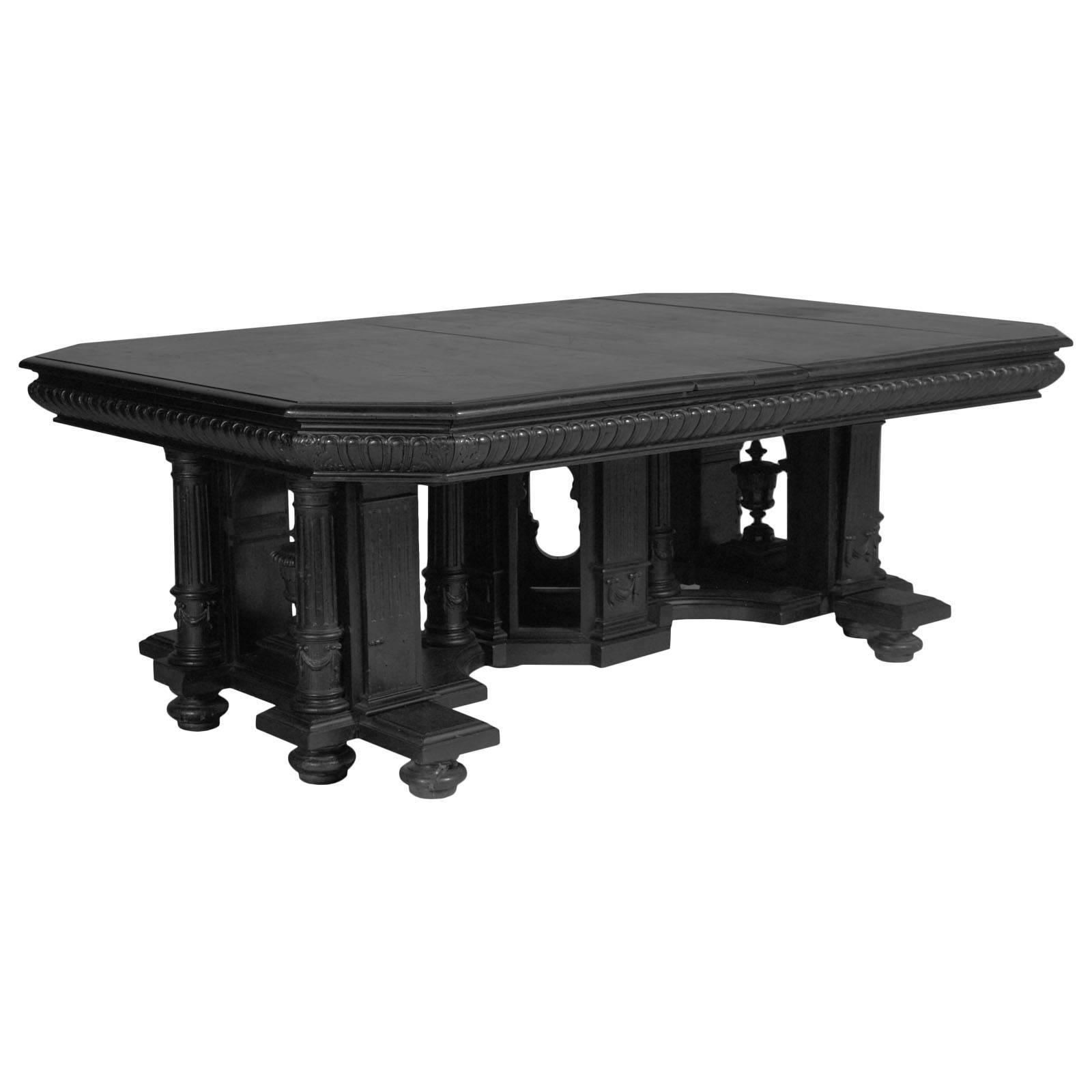 italien Ensemble de salle à manger Palladio de la Renaissance du 18e siècle en bois de noyer noirci en vente