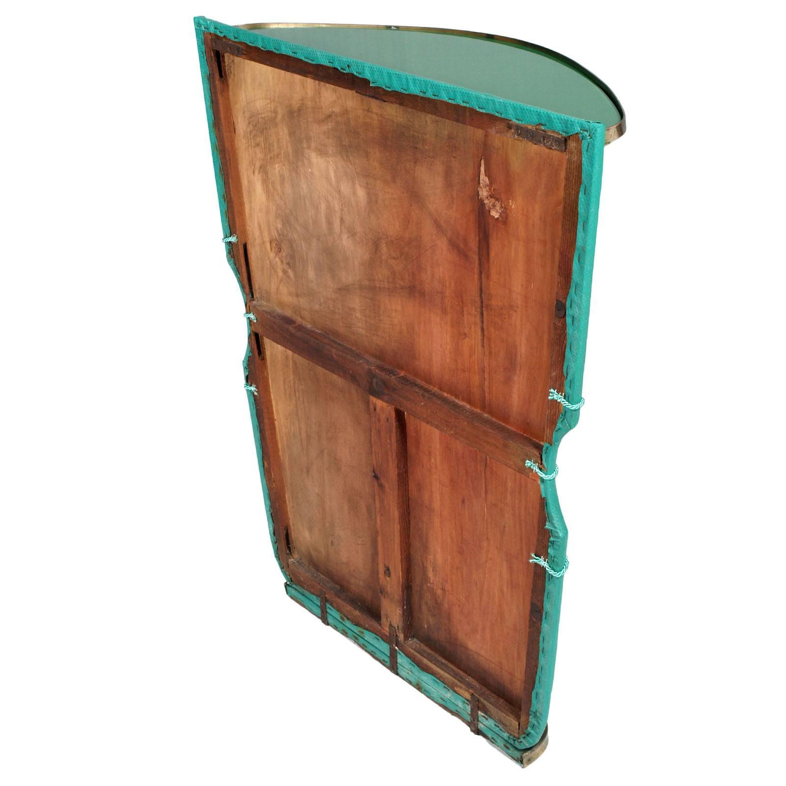Consola de mediados de siglo de 1940 de Pier Luigi Colli Latón dorado Plástico lacado Vidrio Dorado en venta