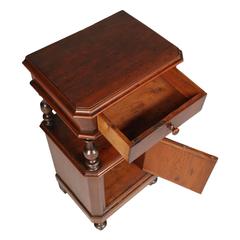 All original 19th Century Italian Nightstand in massive Walnut , wax polished