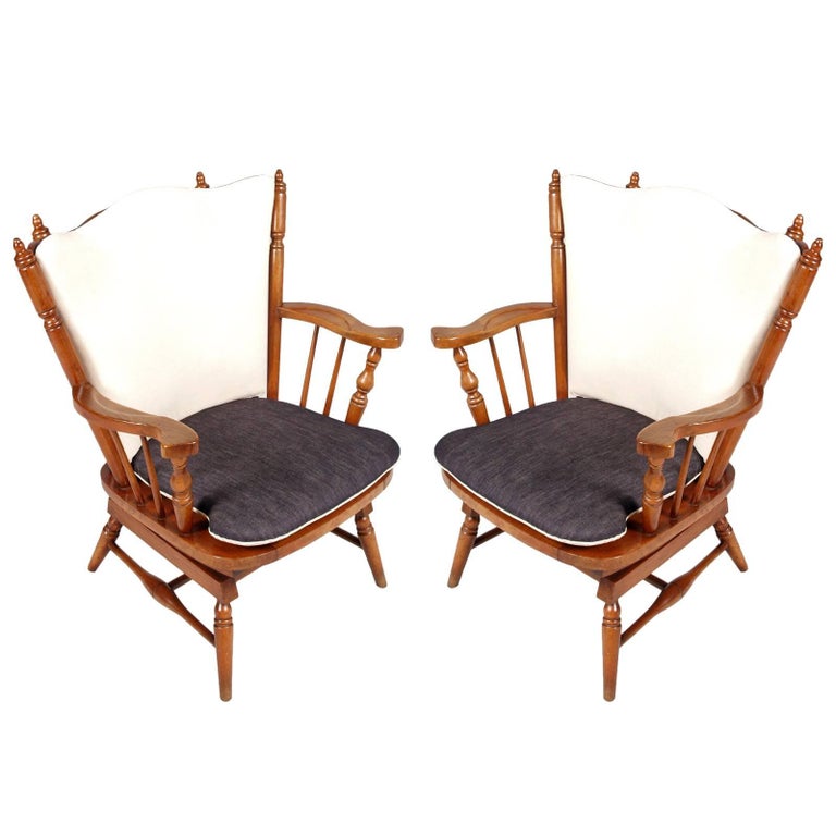 1930s Pair of Chestnut Chiavari Rocking Chairs with Springs, old ...
