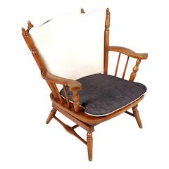 1930s Pair of Chestnut Chiavari Rocking Chairs with Springs, old America style