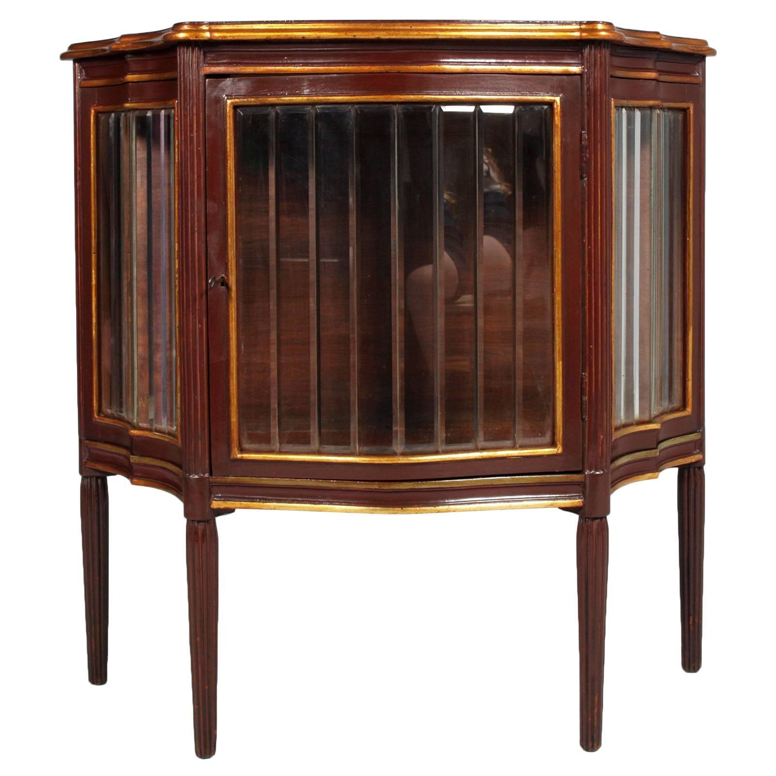 Late 19th Century Venetian 'Belle Epoque' China Cabinet, Glass Cupboards For Sale