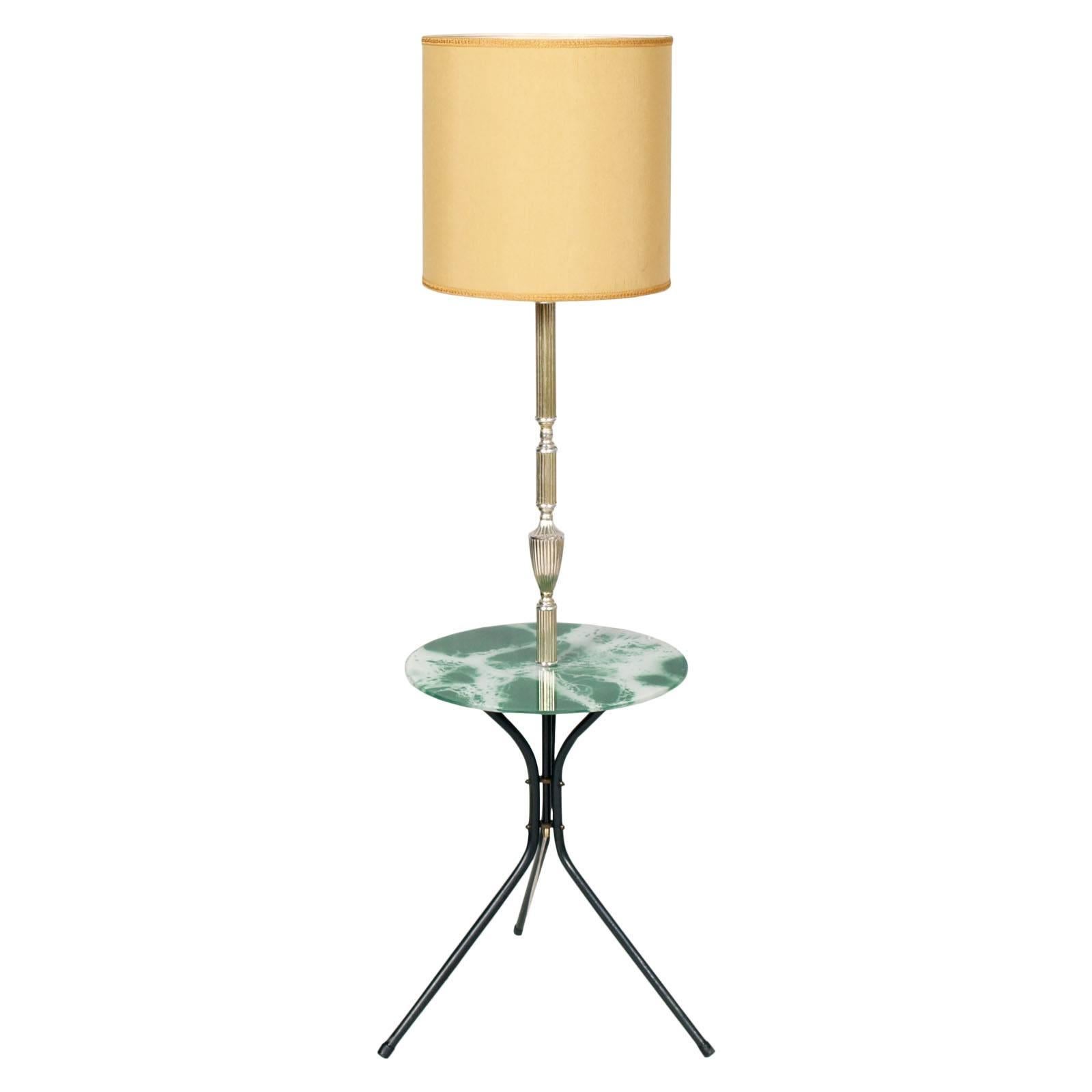 Art Deco Mid-Century Modern Tripod Floor Lamp with Coffee Table Gio Ponti Style