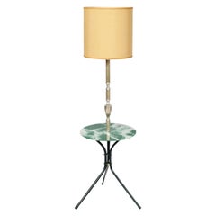 Antique Art Deco Mid-Century Modern Tripod Floor Lamp with Coffee Table Gio Ponti Style