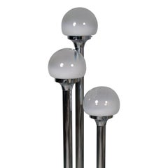 Mid-Century Carlo Nason Style Floor Lamp, Glass and Chrome, Mazzega Murano Glass