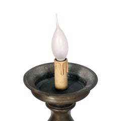 17th Century Bronze Candelabra or Candlestick, Heavy Baroque Table Lamp