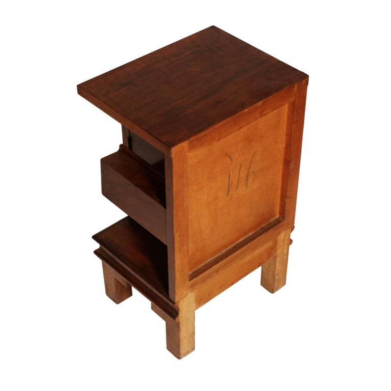 Art Deco Cabinet Nightstand in Walnut, Burl Walnut Osvaldo Borsani Attributed For Sale 2