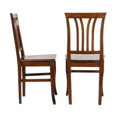 Italy Mid-Century Modern Pair of Chairs, Solid Walnut Polished to Wax from Asolo