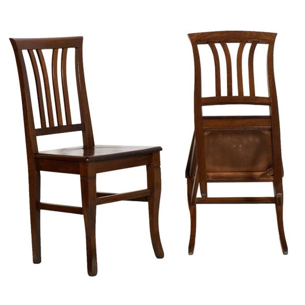 Art Deco Italy Mid-Century Modern Pair of Chairs, Solid Walnut Polished to Wax from Asolo For Sale