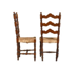 19th Century Renaissance Pair Florence Sides Chairs , Dini & Puccini Attributed