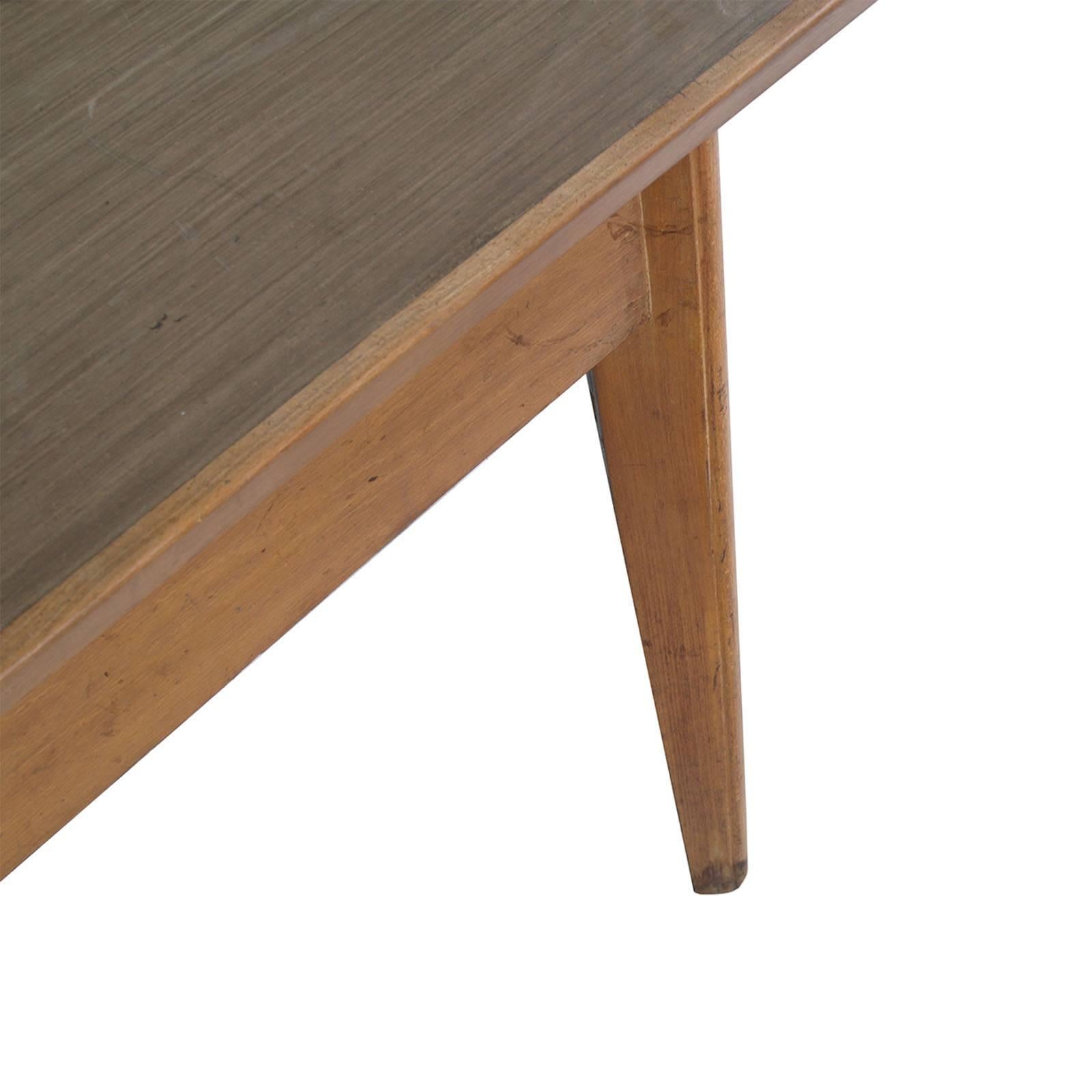 Mid-Century Table with Drawer, Beechwood, Top Formica, Ico Parisi attributed In Good Condition For Sale In Vigonza, Padua
