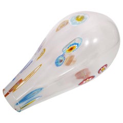 1950s Italian Venetian Blown Murano Glass Vase with Murrine by Gino Cenedese