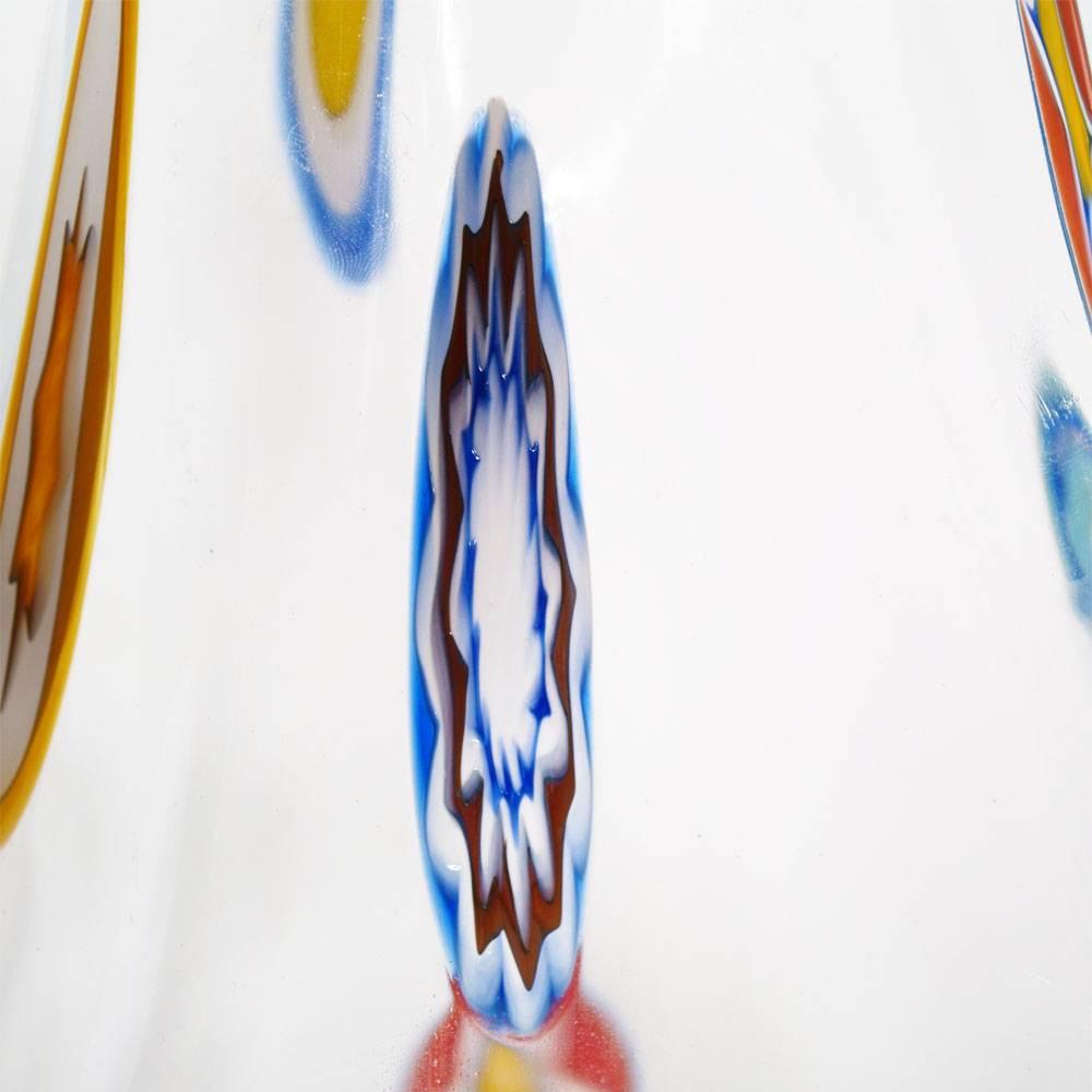 1950er Jahre Italienisches mundgeblasenes Murano-Glas Vase mit Murrine von Gino Cenedese im Zustand „Hervorragend“ im Angebot in Vigonza, Padua