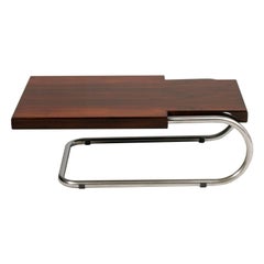 1960s Italian Chrome and Rosewood Coffee Cocktail Table Mario Bellini Attributed