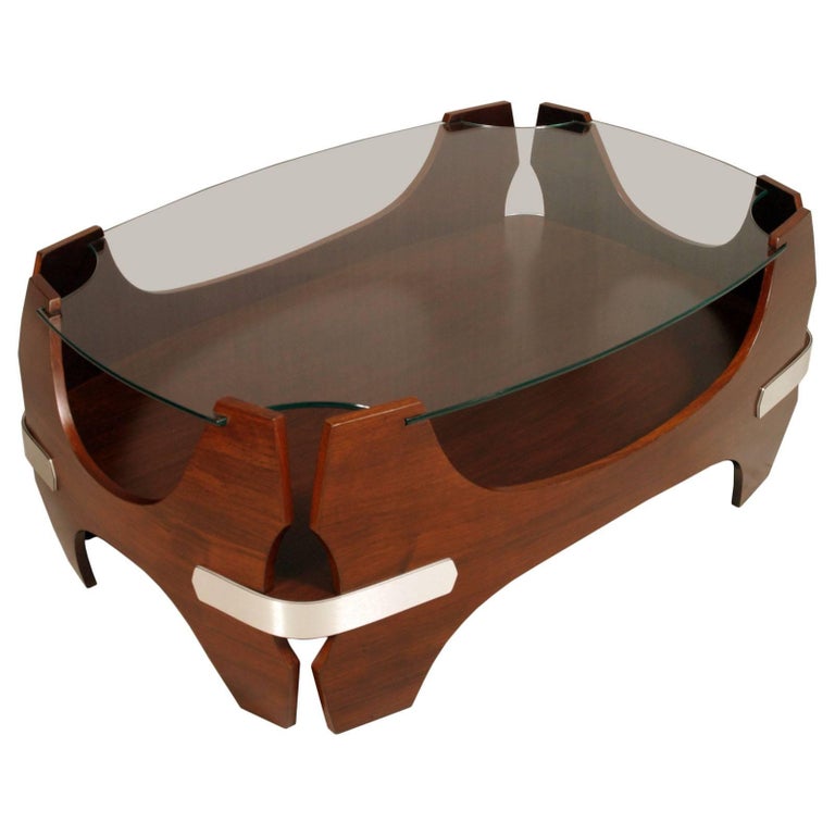 1940s Molded Plywood Cocktail Table and Magazine Rack, Charles and Ray