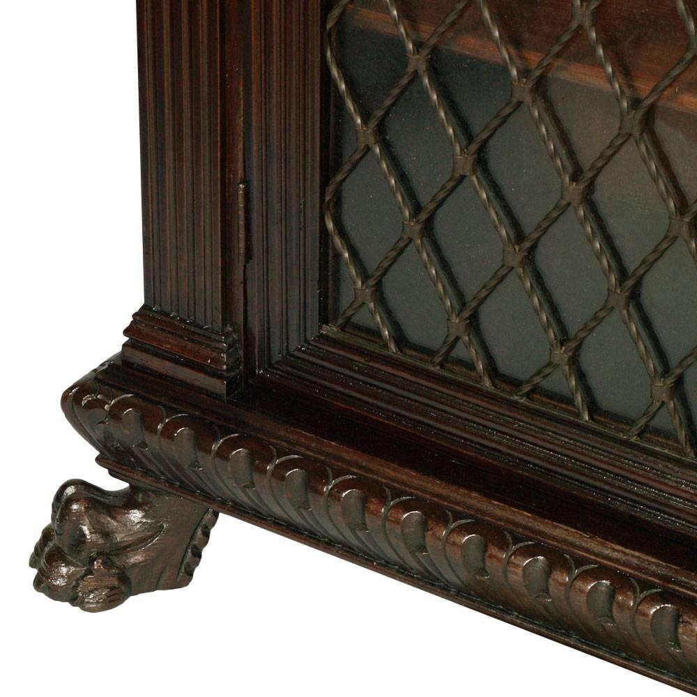 Hand-Carved Early 20th Century Italian Renaissance Bookcase, Carved Walnut Finished to Wax For Sale