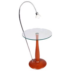 Midcentury Coffee Side Table or Nightstand Adjustable Lamp Franco Albini Style