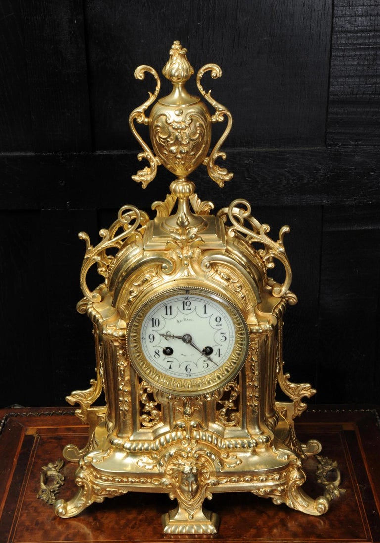 Antique French Gilt Bronze Clock by Japy Freres at 1stDibs japy