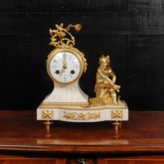 Horloge antique française en bronze doré et marbre de Japy Frères ~ EN PARFAIT ÉTAT DE FONCTIONNEMENT