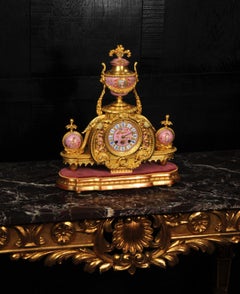 Horloge française ancienne en bronze doré et porcelaine de Sèvres - Achille Brocot - Entièrement restaurée