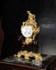 Antique French Bronze and Ormolu Clock, Europa and the Bull