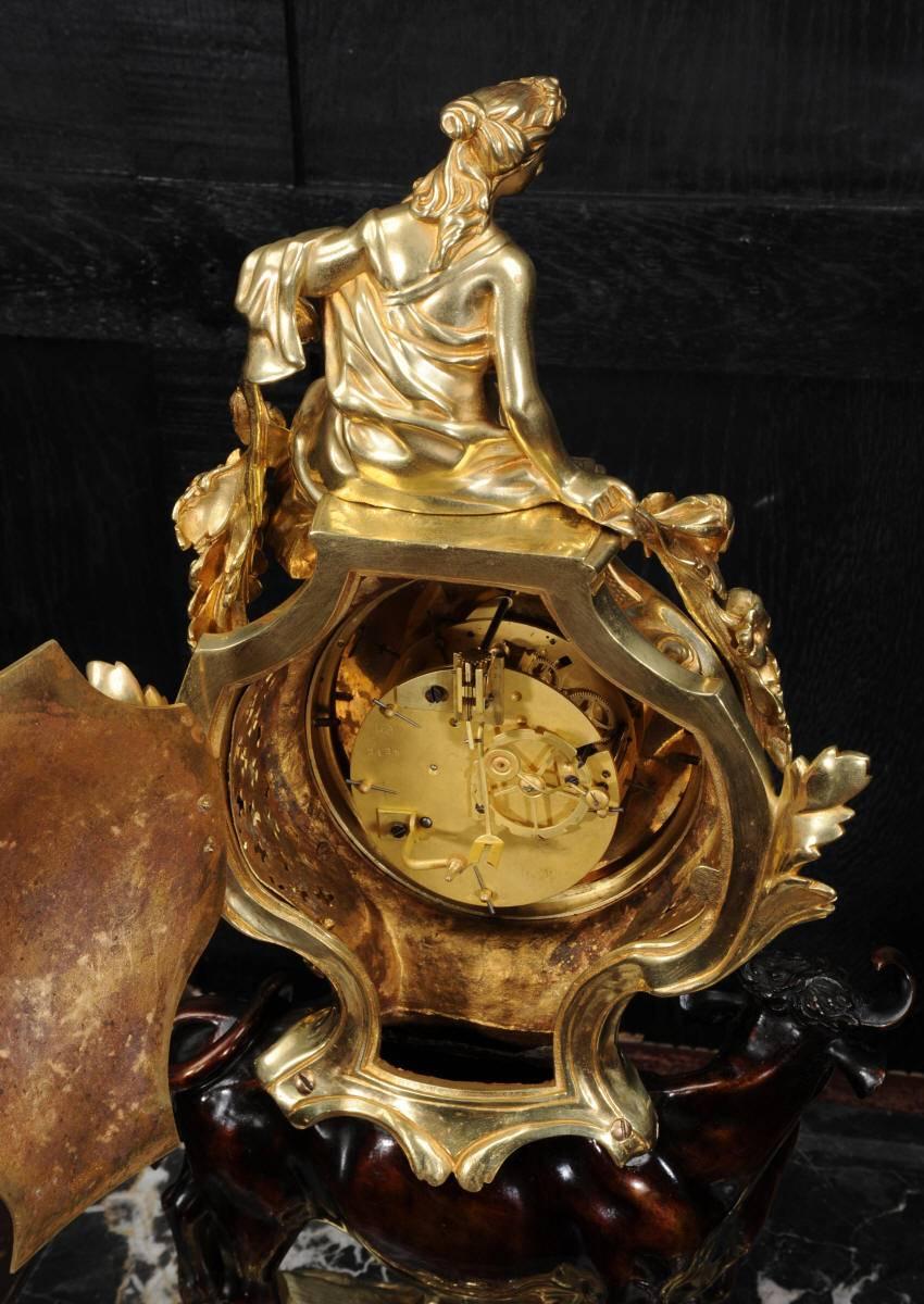 19th Century Antique French Bronze and Ormolu Clock, Europa and the Bull