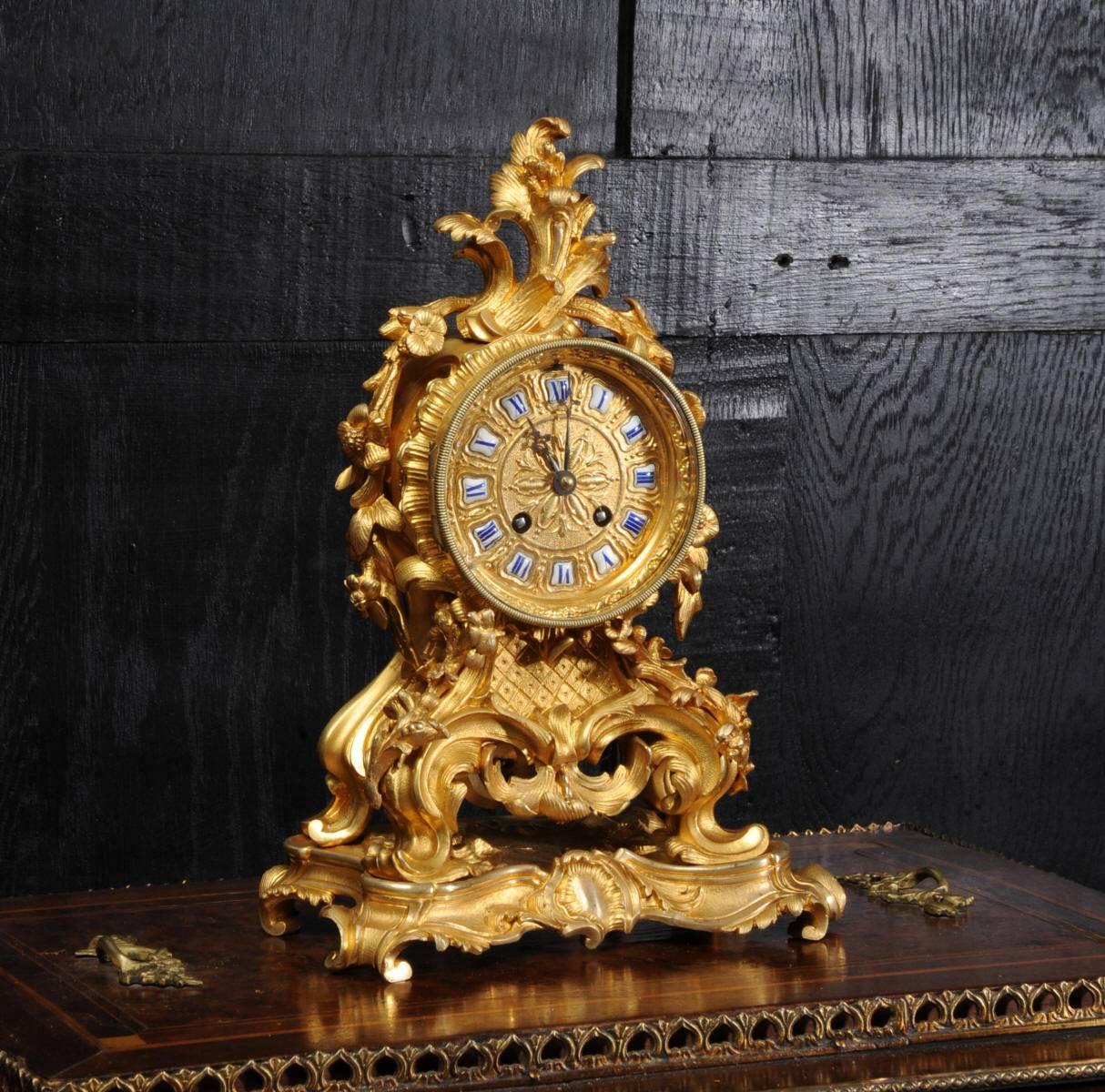 Rococo Fine and Early Ormolu Clock by Raingo Frères and Henri Picard of Paris