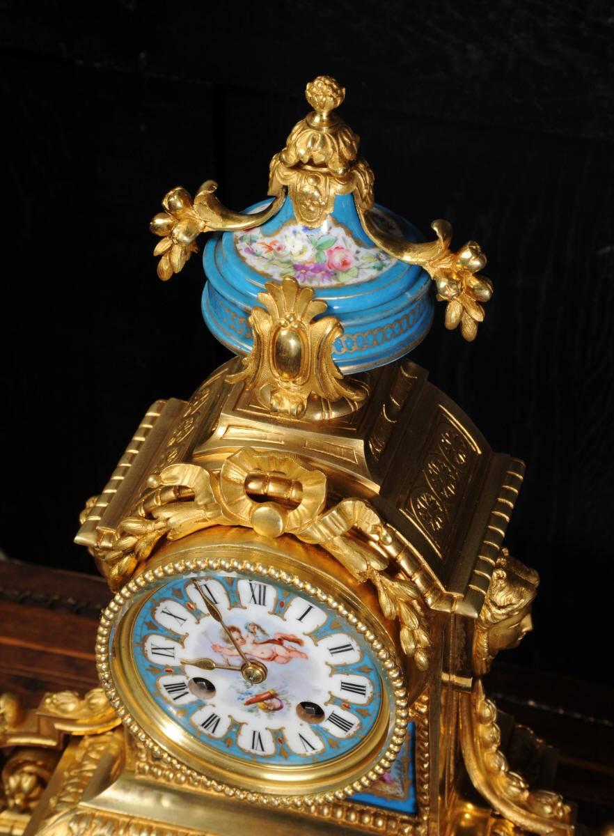 Japy Frères Sèvres Porcelain and Ormolu Boudoir Clock 2