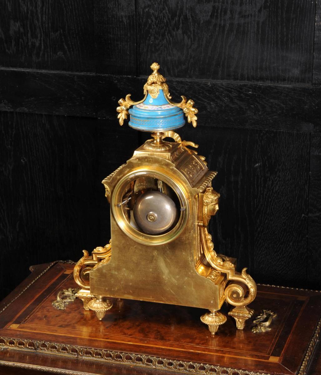 Japy Frères Sèvres Porcelain and Ormolu Boudoir Clock 4