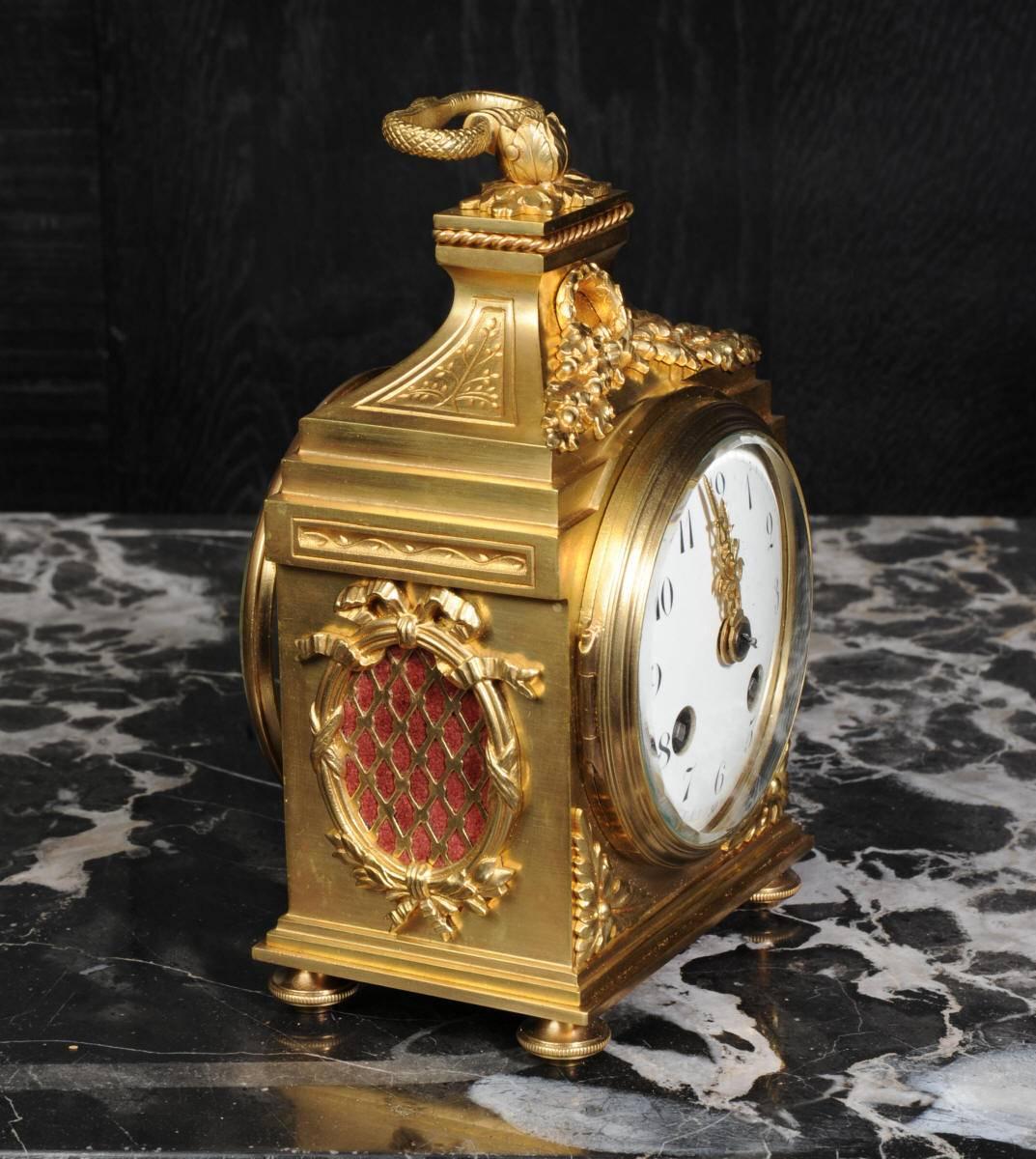 Louis XVI French Gilt Bronze Pendule D'officier