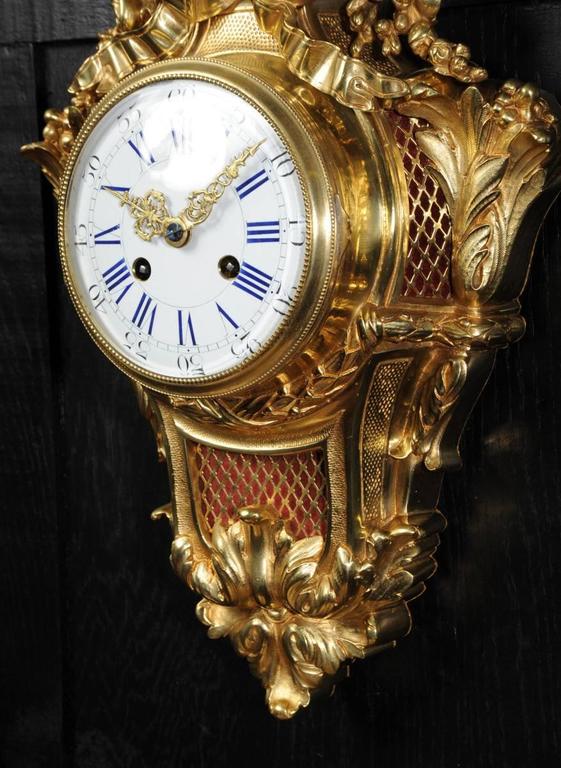 Antique French Gilt Bronze Cartel Wall Clock at 1stDibs antique
