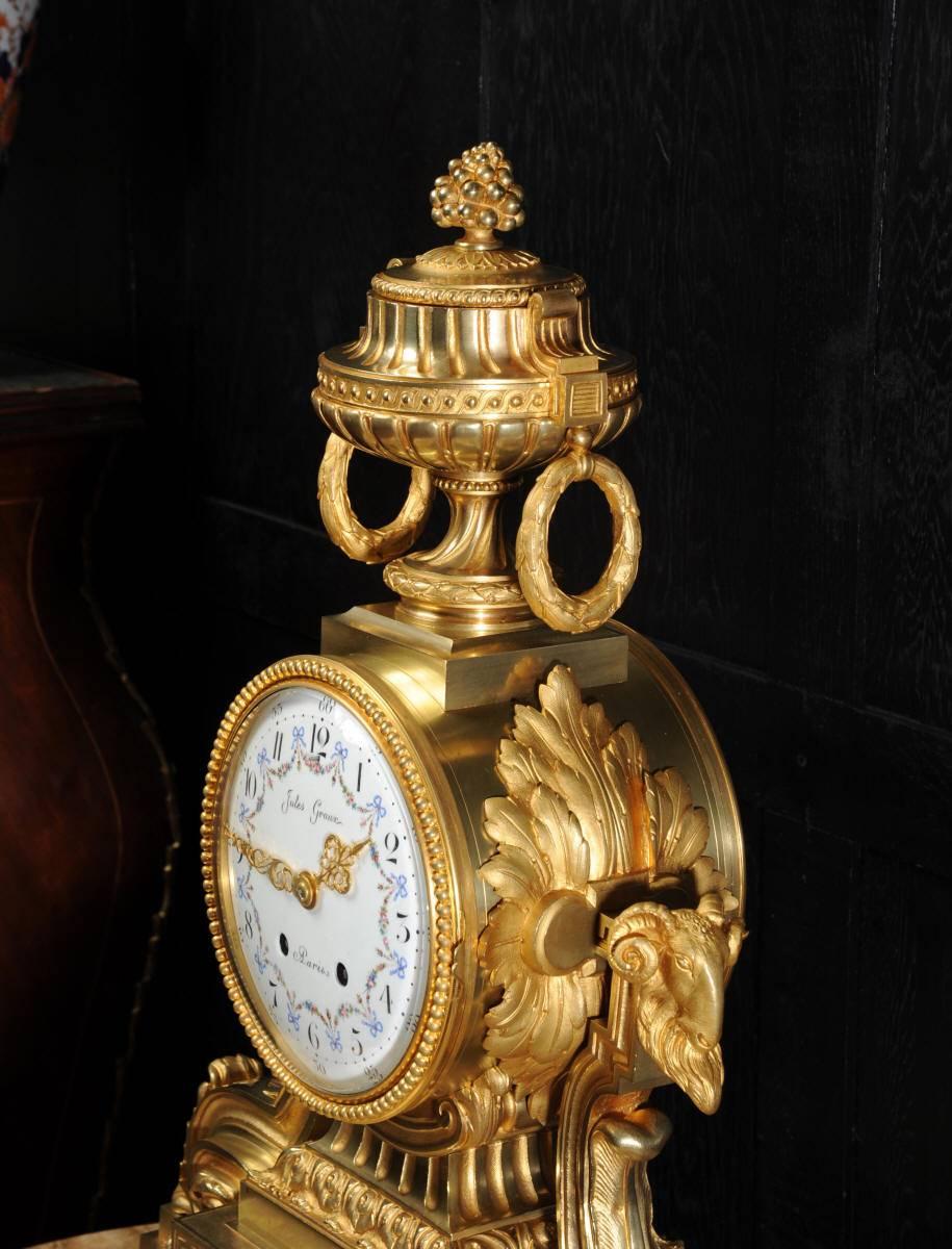 Magnificent Antique French Ormolu Clock, Jules Graux 1