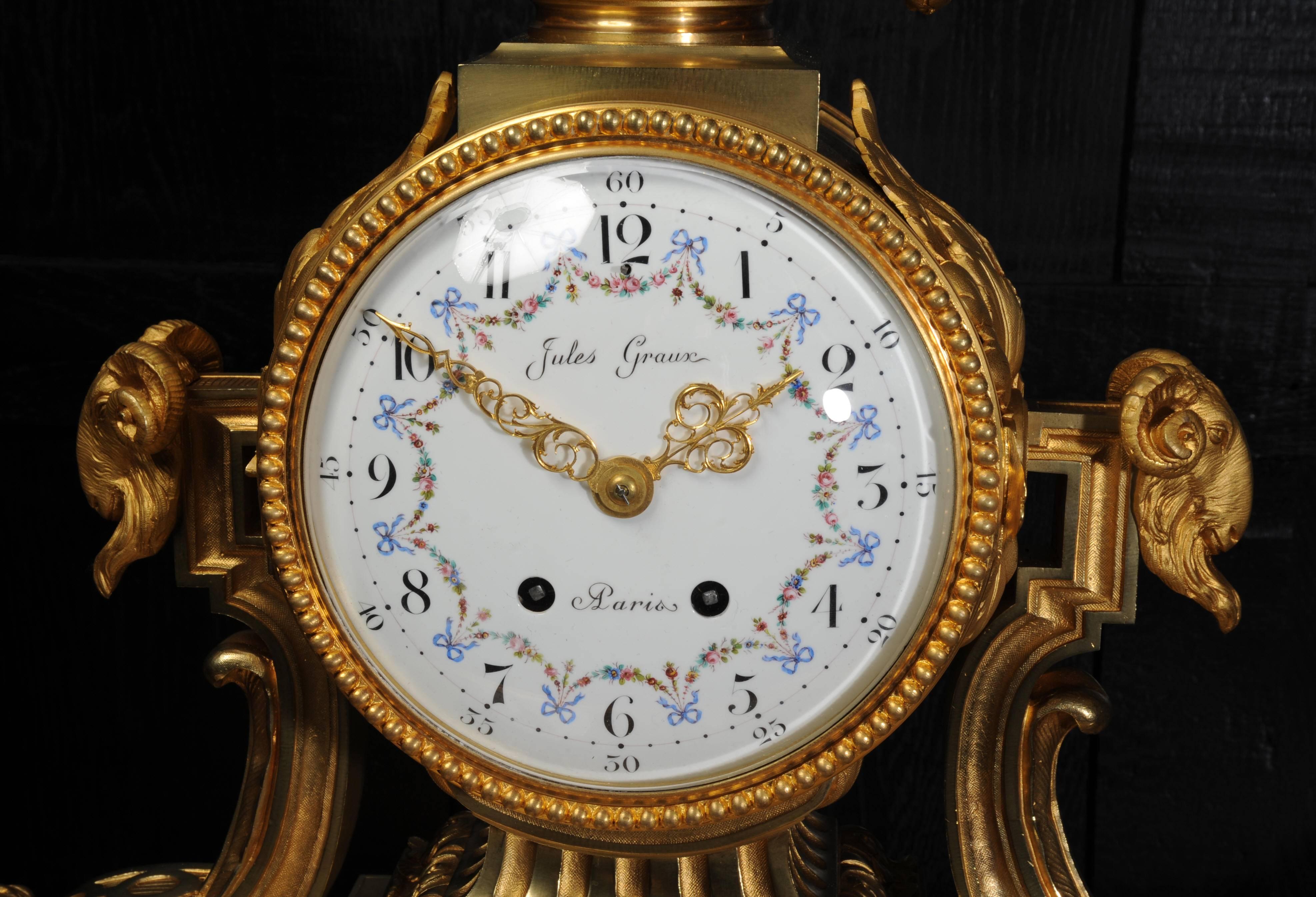 Magnificent Antique French Ormolu Clock, Jules Graux 2