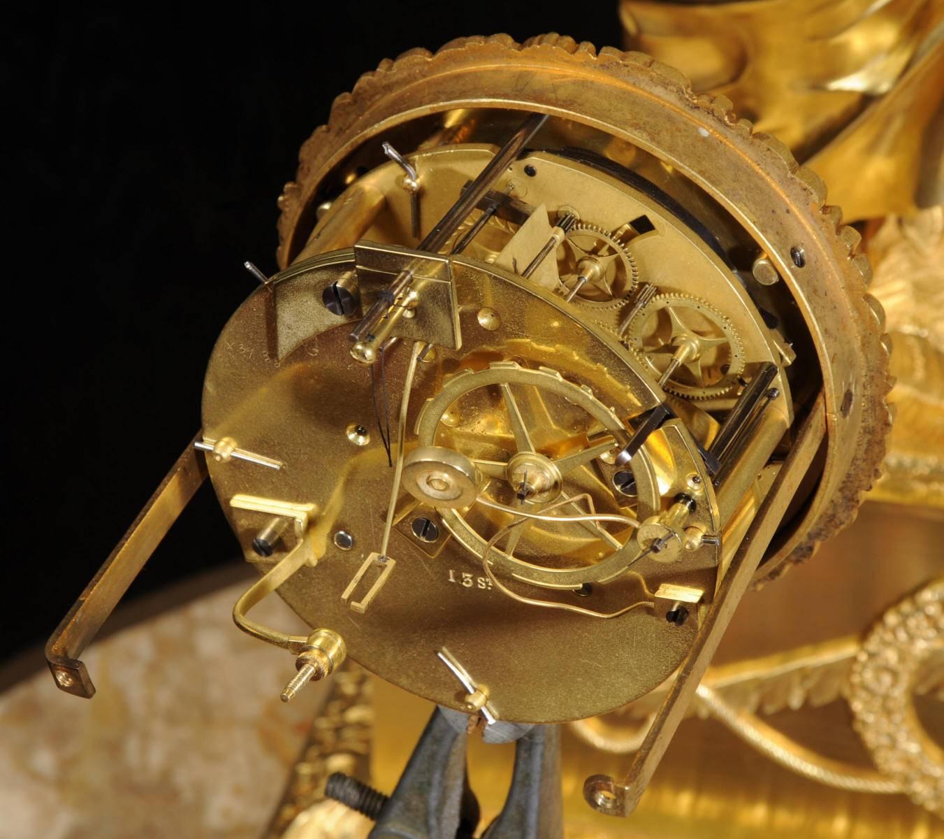 Early Large Ormolu Clock Psyche and the Butterfly Silk Suspension Movement 4