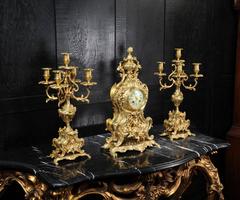 Large Rococo Clock Set by a D Mougin