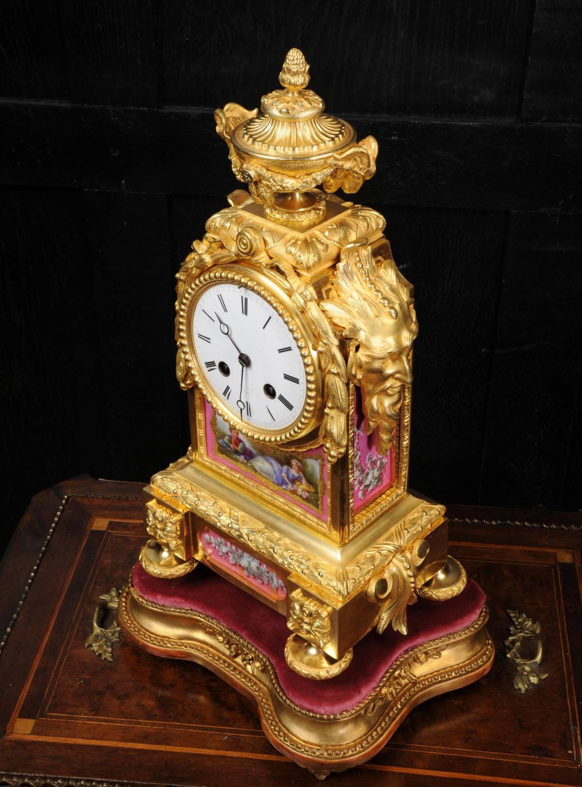 Louis XVI Early Ormolu and Sèvres Porcelain Clock by Raingo Frères, Fully Working
