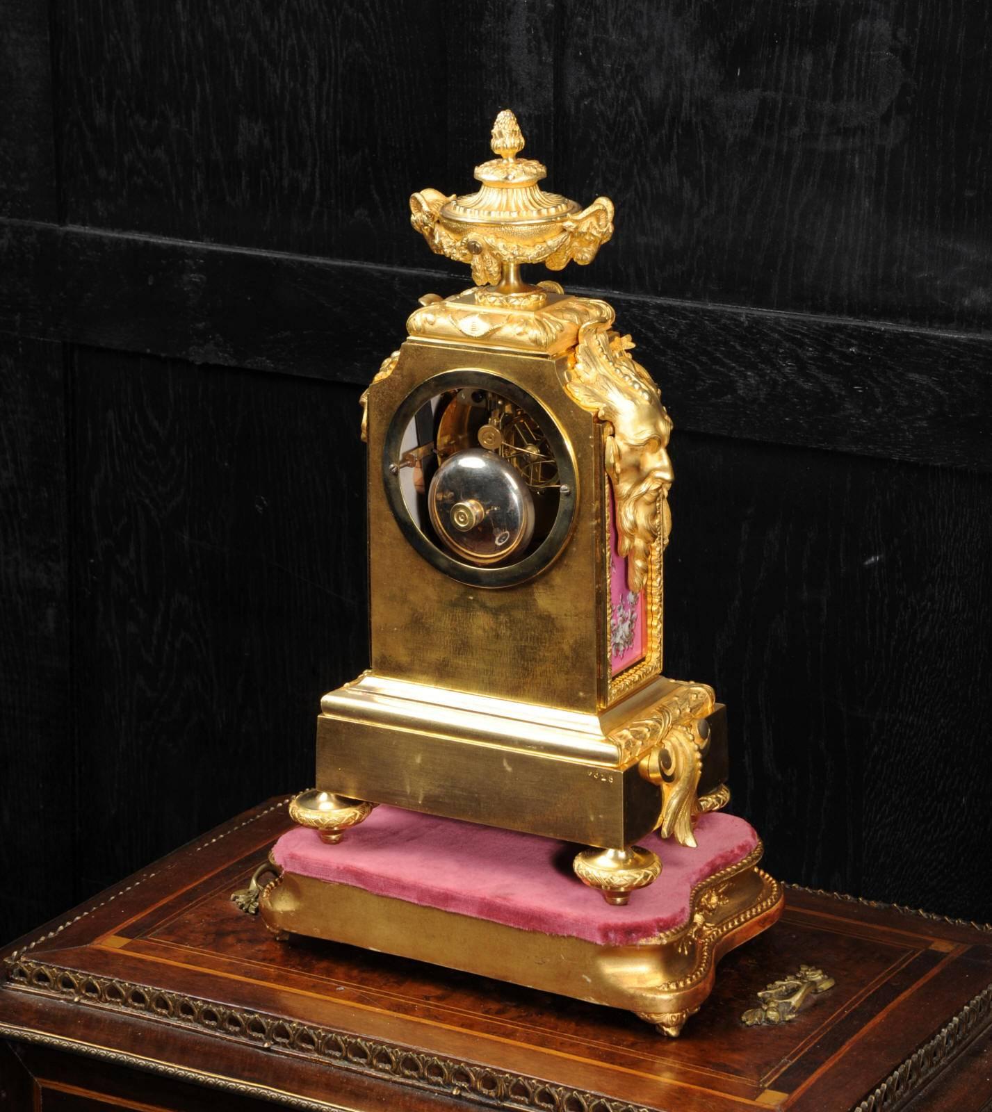 19th Century Early Ormolu and Sèvres Porcelain Clock by Raingo Frères, Fully Working